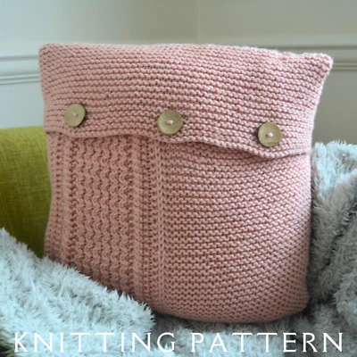 Cushion Cover Knitting Pattern Winding Lanes Printed Pattern To Knit Yourself - Image 1 of 4