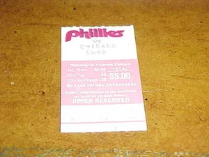 1982 Chicago Cubs v Philadelphia Phillies Baseball Ticket Mike Schmidt HR - Picture 1 of 1