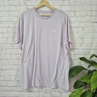 Lavender Pink  Nike T Shirt Size Large T Mens White Swoosh Logo. - Image 1 of 4
