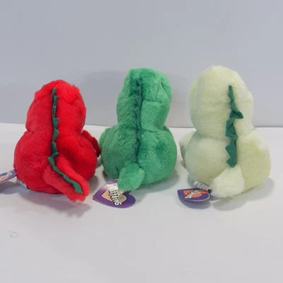 Puffkins Lot Swibco Plush DRAKE PICKLES DINKY Dinosaur Bean Bag W/ Tags - Image 1 of 4