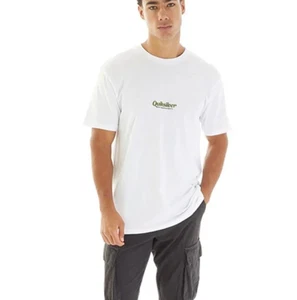 CAMISETA QUIKSILVER HOMBRE.NUEVA CAMISETA TOP MANGA CORTA BLANCA LETRAS SIMPLES W24 - Imagen 1 de 5
