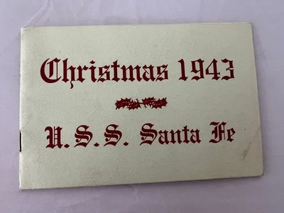 "CHRISTMAS 1943 U.S.S. SANTA FE".. WWII PICTORIAL BOOKLET...24 pages...6" x 4" - Image 1 of 4