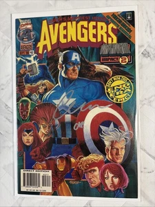 Avengers #402 SIGNED CHRIS EVANS “CAP” WITH COA (Marvel 1996) Last Issue! - Picture 1 of 11
