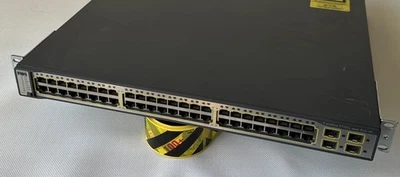 Cisco WS-C3750G-48PS-S PoE+ 48-Port 10/100/1000GbE 4x SFP+ Network Switch - Image 1 of 4