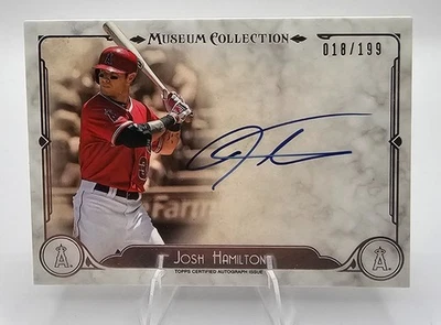 2014 Topps Museum Josh Hamilton Auto /199 Angels Certificado en tarjeta Autógrafo Foto 1 de 2