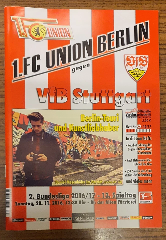 Stadionzeitung Union Berlin - VfB Stuttgart, 2016/17 - Bild 1 von 1