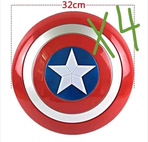 4 Piece Kids Captain America Shield PVC Superhero Cosplay 32cm Diameter - Picture 1 of 5