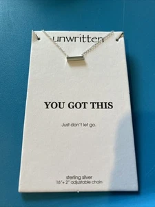 New *Unwritten* 16-18” Sterling Silver You Got This Bar Necklace - Picture 1 of 3
