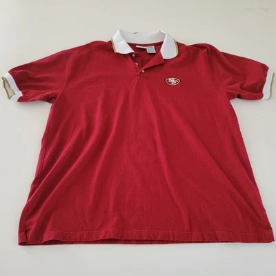 Polo Niners Vintage SF 49ers Borgoña Dorado y Blanco Borde Talla XL 1999 USADO EN EXCELENTE ESTADO Foto 1 de 4