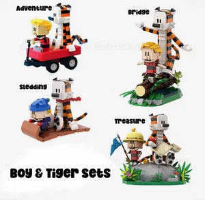 Calvin & Hobbes Style Block Sets - Adventure, Sledding, Bridge & Treasure - Picture 1 of 29