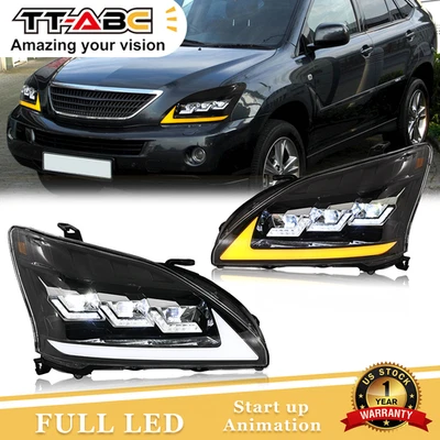 Pair LED Headlights for Lexus RX330 RX350 RX400h 2004-2009 Front Lamps Assembly Foto 1 de 4