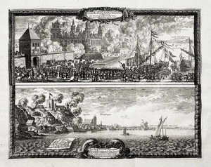 Kronborg Slot Helsingor Sjaelland Danmark engraving Pufendorf Dahlberg 1697 - Picture 1 of 1