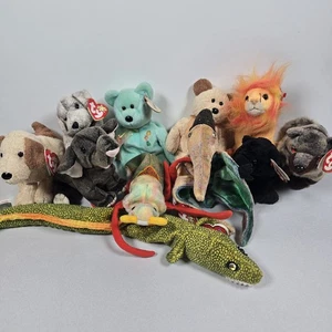 Ty Beanie Babies Lot of 11:  2000 Holographic Star: HOWL ARIEL CINDERS TRUMPET + - Picture 1 of 22