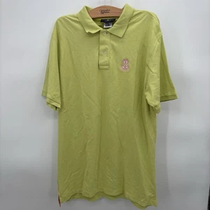 Psycho Bunny Polo Mens Size 8 XL Green Short Sleeve 100% Pima Cotton #10H - Picture 1 of 6
