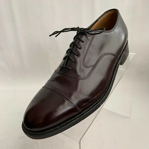 Johnston Murphy Oxford Burgundy Leather Cap Toe Lace Up Shoes Size 8.5 D/B - Picture 1 of 11