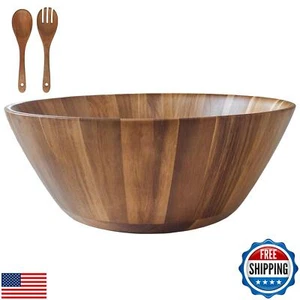 SPICK SPAN Wooden Bowl - Serving Bowl for Salads, Soups, Fruits, and Snacks, - Picture 1 of 5