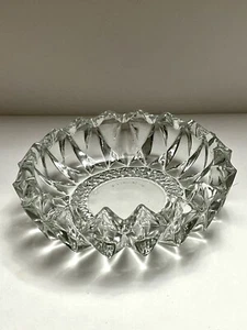 KIG Indonesien Glas Aschenbecher Schmuckstück/Süßigkeitenschale 6"" Rund Klarglas Markiert - Bild 1 von 21