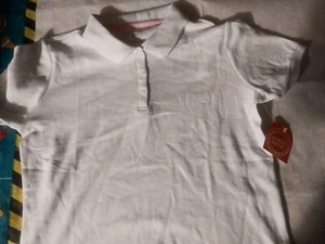 NEW Wonder Nation girls White Polo Shirt Uniform School short sleeve XL 14 16 - Picture 1 of 3