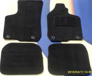 Car Mats for AUDI A4 2012 - 2016 4 X NEW BLACK CARPET + 4 X ROUND FIXING CLIP - Picture 1 of 2