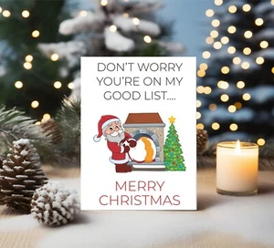 Lustige Weihnachtskarte Sohn Tochter beste Freundin unhöfliche Karte BCR396 - Bild 1 von 3