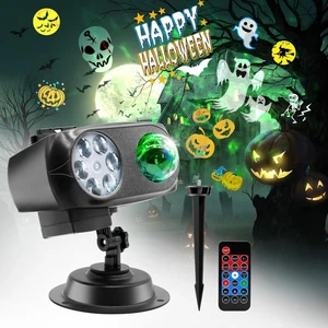 2-in-1 LED Projektor Weihnachten Halloween Strahler Party Projektionslampe Laser - Bild 1 von 19