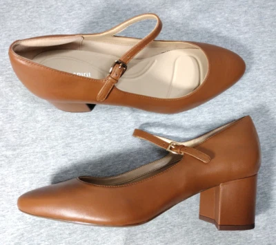 Zapatos de salón Easy Spirit Cyra Mary Jane mediano de cuero marrón para mujer 11 W cómodos Foto 1 de 4