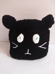 Boys Handmade Knitted Beanie Hat, Cat Hat - Picture 1 of 6