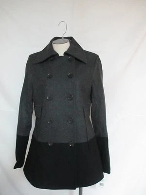 Casaco de lã Nine West colorblock mistura ervilha cinza urze médio novo com etiquetas - Imagem 1 de 4