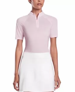 G/Fore Textured Stripe Quarter Zip Top Size M L Pink Womens Golf GFore NWT - Picture 1 of 5