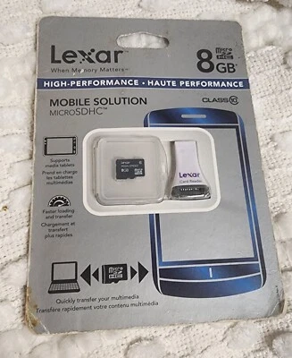 Brand New LEXAR SanDisk 8 GB MicroSDHC Card NEW NiP - Image 1 of 4