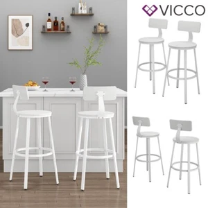 Barhocker-Set Caracas Weiß 37 x 102 cm 2 Teile Vicco - Bild 1 von 9