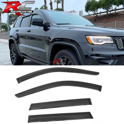 For 11-21 Jeep Grand Cherokee WK2 Acrylic Window Visors Rain Sun Guard Vent 4Pc Foto 1 de 4