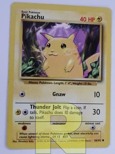 Pikachu ® Set Base 58/102 ® Comune ® Pokemon ® Inglese ® Good - Picture 1 of 4