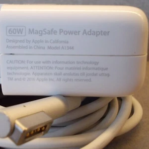 apple alimentatore caricabatterie magsafe 1 60W A1344 A1184 power adapter L tip - Afbeelding 1 van 9