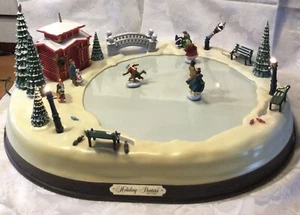 Mr. Christmas 1995 Holiday Skaters Tabletop Victorian Ice Skating Scene - Bild 1 von 12