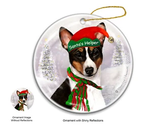 Santa's Helper Ornament - Tri Basenji 4007 - Picture 1 of 1