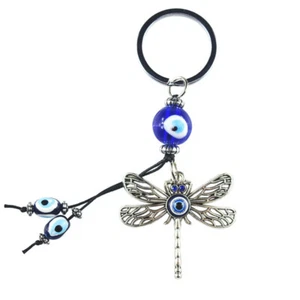 Türkisch Blau Böser Blick Libelle Schlüsselanhänger Ring Amulette Anhänger Glücksbringer Geschenk - Bild 1 von 4