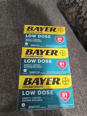 (Pack de 6) BAYER..ASPIRINA GENUINA 81mg..DOSIS BAJA..200 COMPRIMIDOS RECUBIERTOS.  Foto 1 de 4