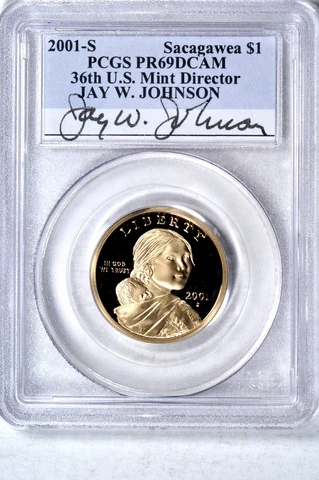 2001-S $1 Sacagawea Dollar Jay W. Johnson PCGS PR69DCAM #160 Cover