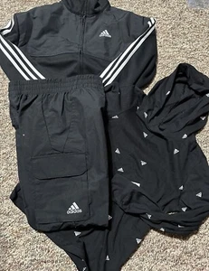 NWT Youth Small (8) Adidas 3 Piece Track Suit Set Jacket Hoodie T-shirt Pants - Picture 1 of 1