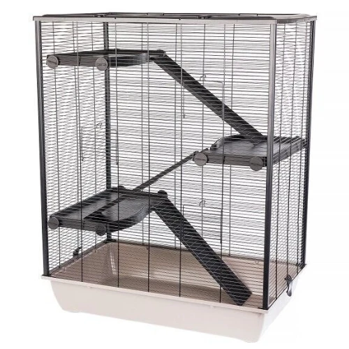 INTERZOO Nagerkäfig Hamsterkäfig Käfig für Meerschweinchen + Zubehör mokka 78 cm