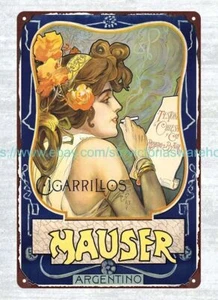 VACCARI, Alfredo. Cigarrillos Mauser art nouveau 1905 metal tin sign - Picture 1 of 4