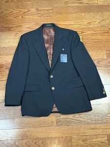 NWT $280 ALEXANDRE LONDON SAVILE ROW NAVY BLUE WOOL BLAZER W/ GOLD BUTTONS SZ 40 - Picture 1 of 11