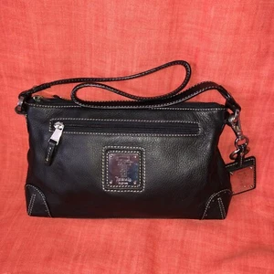 Tignanello Black Leather Shoulder Bag Pebbled Leather Never Used Ideal Gift - Picture 1 of 19