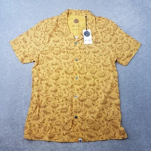 Pretty Green X Elvis Mens Shirt Small Yellow Sunflower Dandelion Hawaiian Floral - Picture 1 of 12