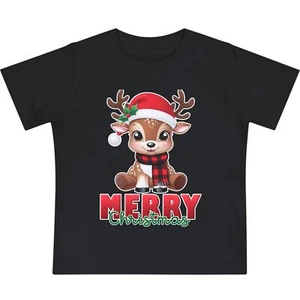 Baby Christmas T-Shirt –Adorable Reindeer Design Cotton for Infants and Toddlers - Picture 1 of 16