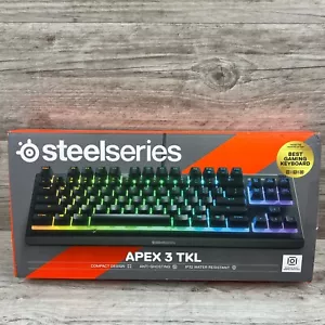 SteelSeries Apex 3 TKL RGB Gaming Keyboard, Water Resistant, Tenkeyless, Black - Picture 1 of 6