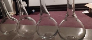 4 mittelgroße Vintage Glas Laborkolben/Vase schön sauber sofort einsatzbereit, Versand kostenlos - Bild 1 von 6