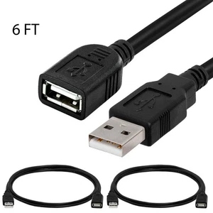 2x - 6ft 6 Feet USB 2.0 A Male to A Female Extension Extender Cable New - Picture 1 of 4