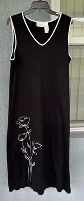 Maxi Vestido Liz Claiborne Sin Mangas Floral Bordado Algodón Talla XL Foto 1 de 3